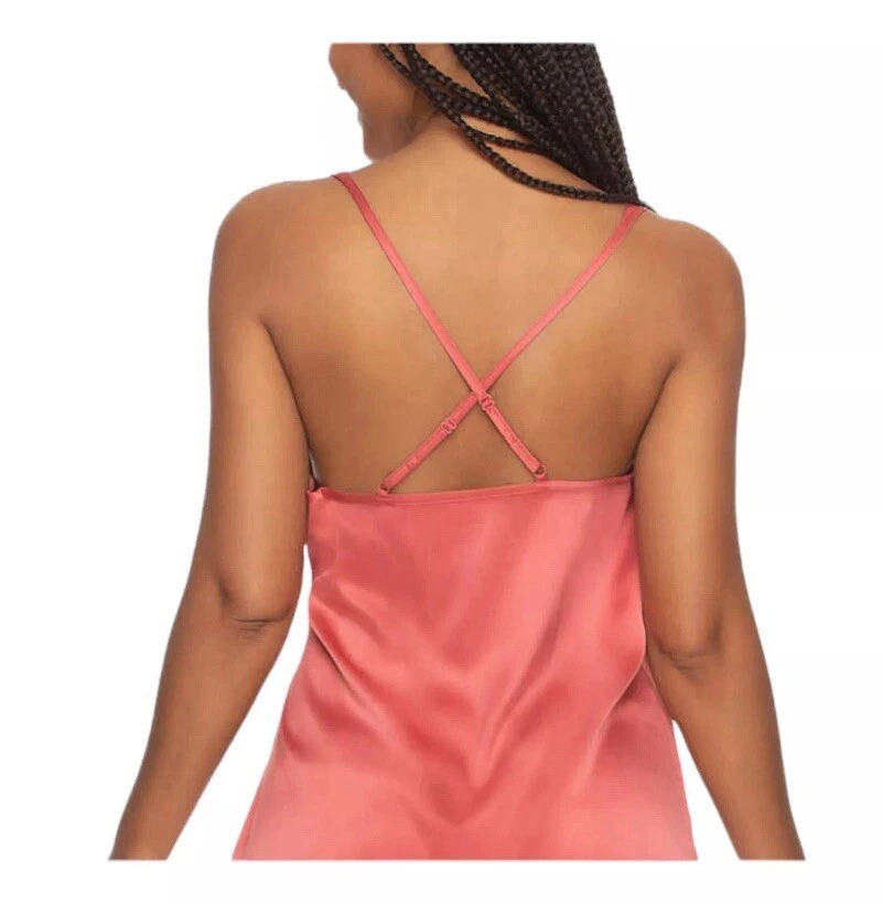 Conjunto de Camisón Felina Chemise Mujer Mediano Rojo Mineral Tela Satinada Vestido sin Mangas Foto 2 de 4