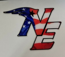 New England Patriots NE Flag Background Mini football helmet decals