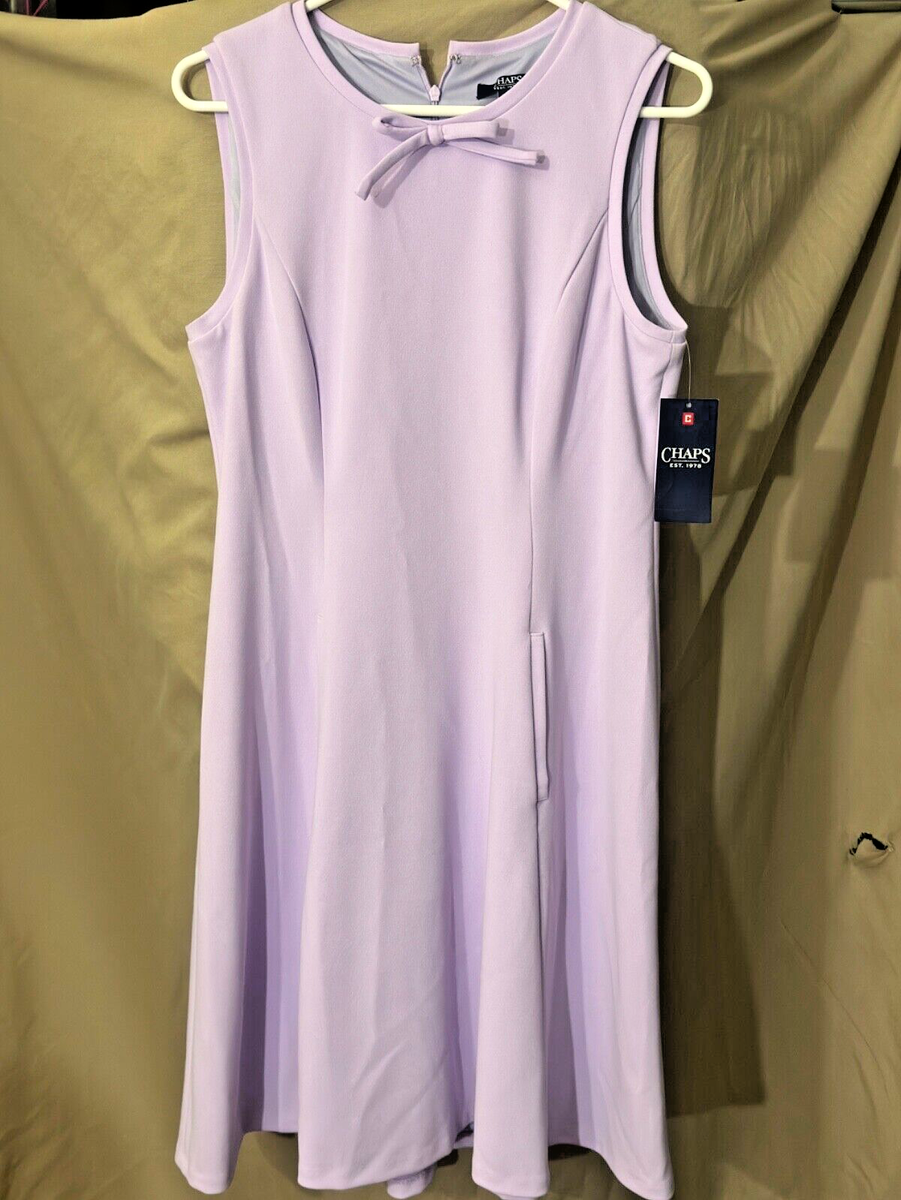 WSD1-Chaps Womens Lavendar Fit&Flare Sleeveless Dress 10. NEW | eBay