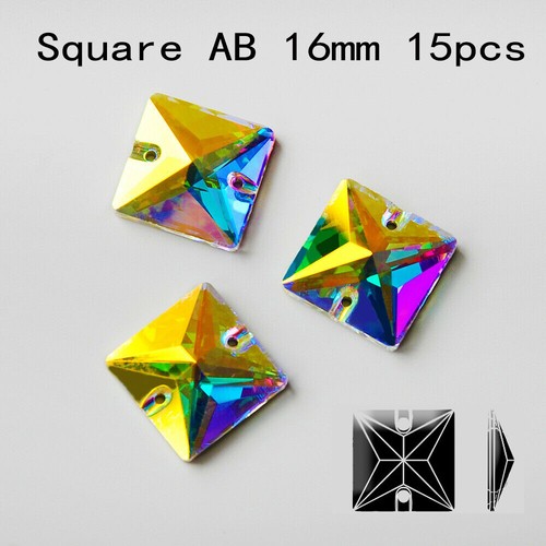 Stress Crystal AB Sew On Rhinestones Crystal Glass Teardrop Oval Navette Stones - Picture 32 of 58