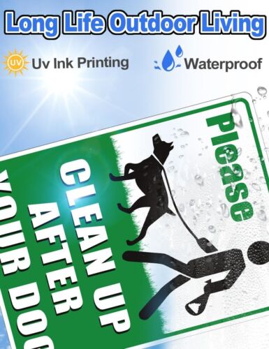 2-Pack Clean up after Your Dog Signs, 12.6" X 9.5" with Metal Stake, No Dog Poop - Picture 4 of 5
