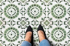 Kate Aurora Green Morocco 12”x12” Peel ‘N’ Stick Self Adhesive Vinyl Floor Tiles