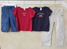 GYMBOREE CHERRY PIE 4pc OUTFIT t-shirts jeans khakis 6 LOT red navy blue