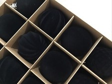 NIB 32 Black Velvet Flocked 2.36  Christmas Ornaments Shatterproof Set Balls NEW