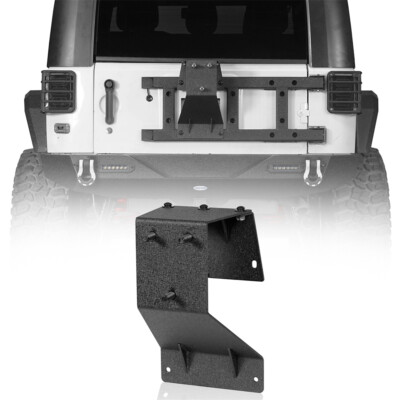 up to 37in Spare Tire Carrier Tailgate Mount Steel For 07-18 Jeep