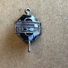 Treble Note Lapel Pin Music Theme Key Charm FOB Pendant Marked LGB Vintage HELP