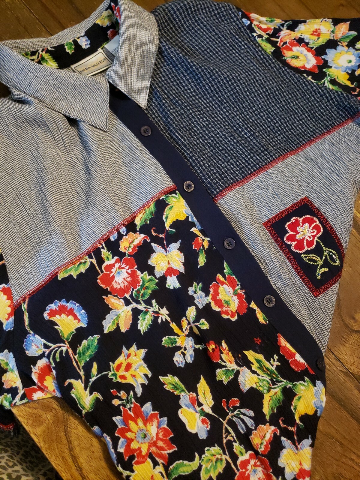 Napa Valley VTG patchwork Embroidered Embellished… - image 7