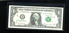 $1 Dollar Bill 2017 STARNOTE B02605985* FRN STAR NOTE PAPER CURRENCY MONEY#6611