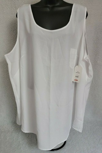 Faded Glory Womens Shirt Top Blouse Size 4X 26W/28W Arctic White NEW - Picture 5 of 12