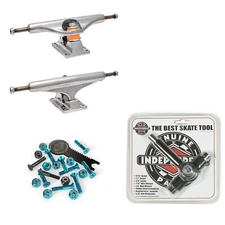 Independent Skateboard Trucks 169 With 1" Phillips Black/Blue Hardware and Refle