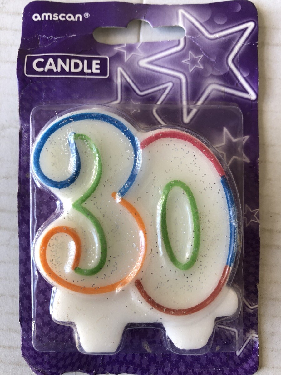Green Number 30 Birthday Candles - 30th Birthday Cake Topper Decorations (Set Of 2)
