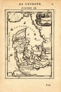 Denmark Regions Towns Copenhagen rhus Odense Danemarc Mallet 16 Map Ebay