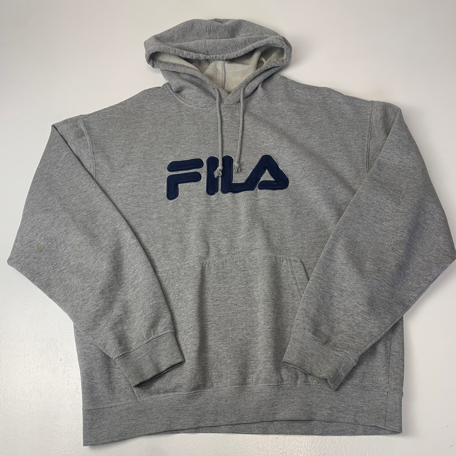 Felpa con cappuccio donna FILA Spellout grigia oversize grande