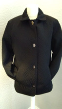 Gallery Ladies Black Lined Quilted Coat Sz M