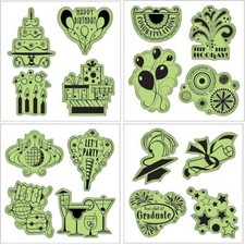 Inkadinkado Stamping Gear Cling Stamps, Celebrations Fun Set