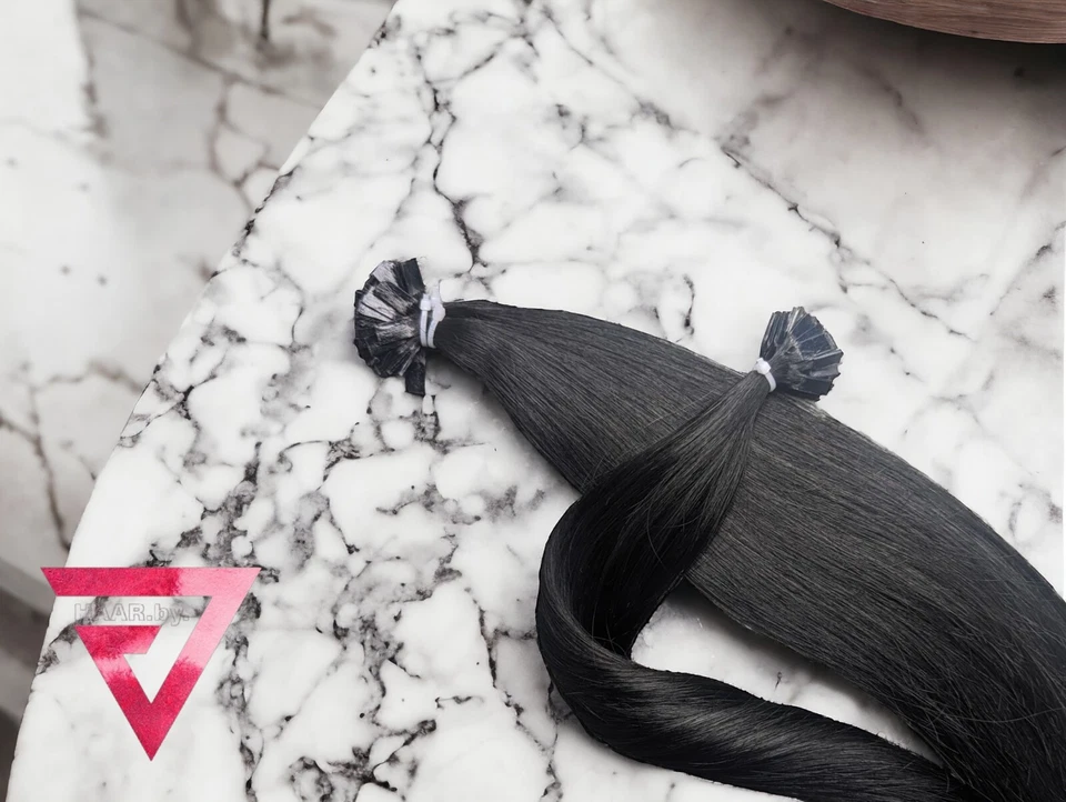 💕 Bonding Extensions 💕 slawisches Echthaar - Strähnen Keratin Schwarz, Braun  - Bild 4 von 4