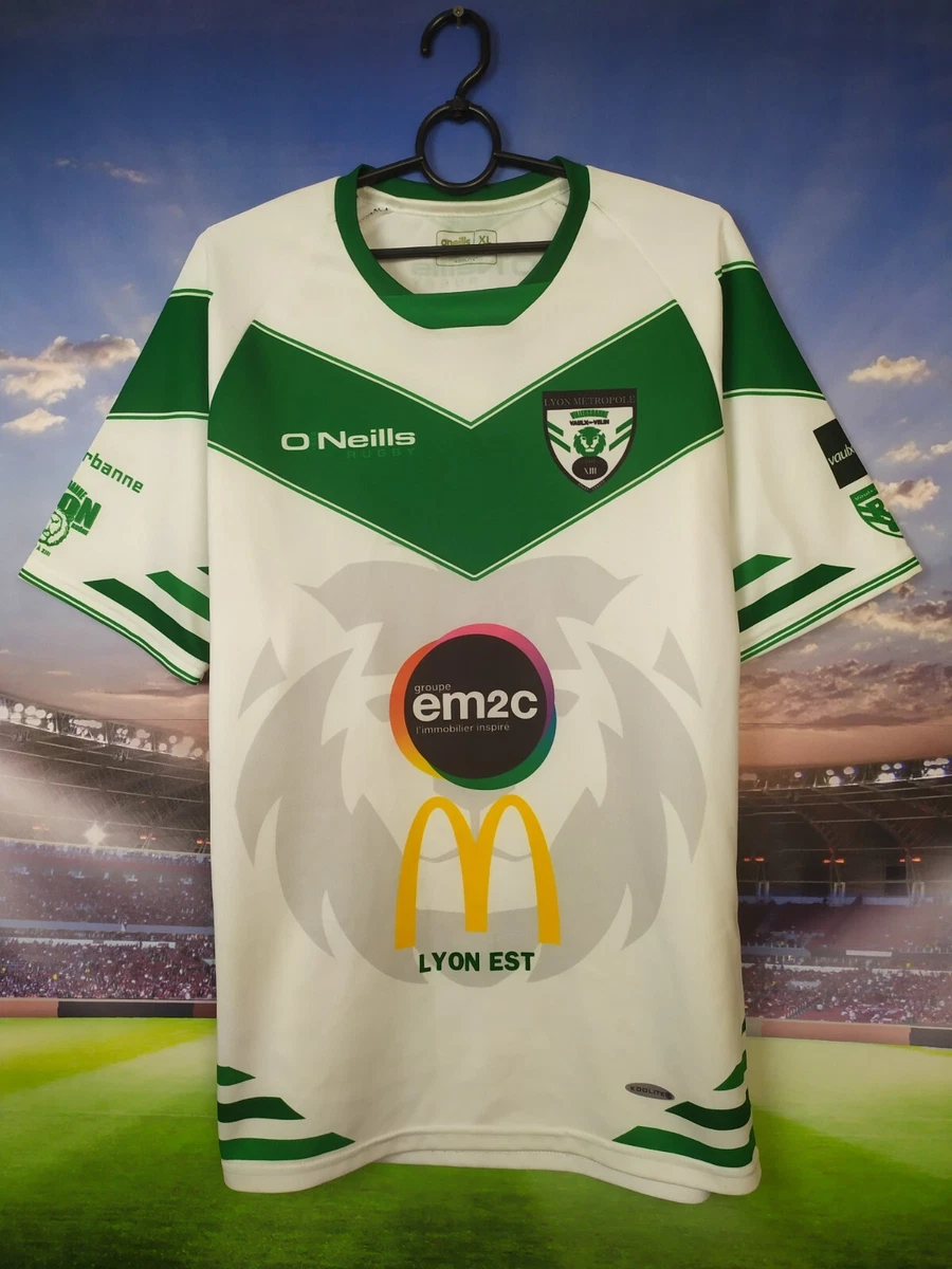 Lyon Metropole Jersey Rugby Shirt White Green O neiils Polyester