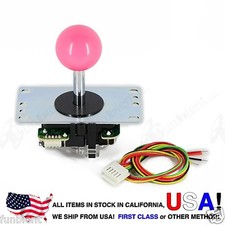 Sanwa Original Japan Arcade Joystick JLF-TP-8YT with Pink Ball Top stick mod