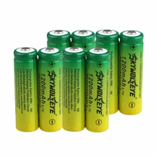 Skywolfeye 14500 Battery 1200mAh Li-ion 3.7V Rechargeable For Flashlight USA Lot