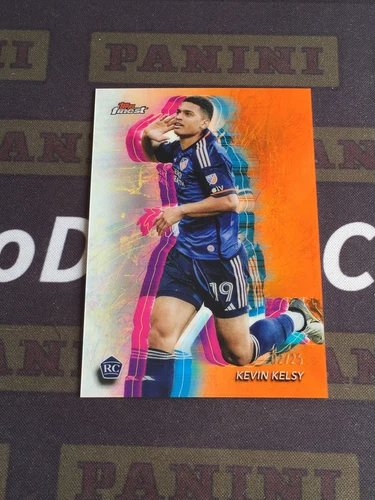 2024 Topps Finest MLS Kevin Kelsy HoloGlow Variation Orange 2/25 RC Cincinnati