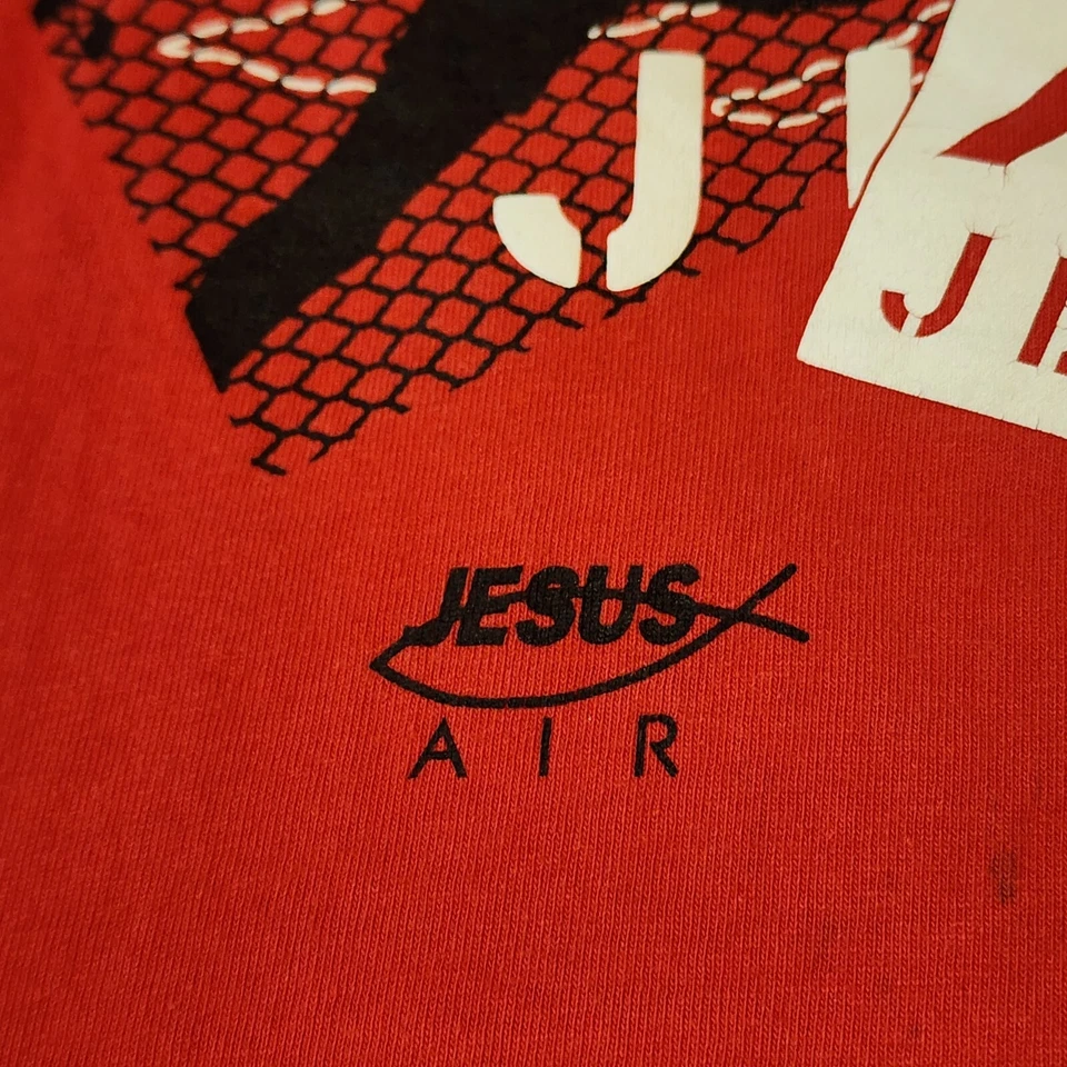 Vintage Jesus Tee XL Fruit Of The Loom 1994 Rare Air Jordan Parody Religious - image 3 of 4