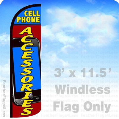 CELL PHONE REPAIR - Windless Swooper Flag 2.5x11.5' Feather Banner Sign