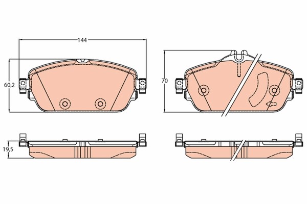 TRW GDB2070 Bremsbelagsatz, Scheibenbremse For MERCEDES-BENZ MERCEDES-BENZ (Bbdc-image