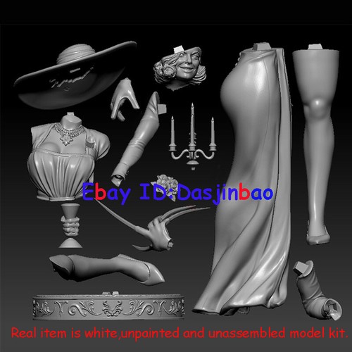 Alcina Dimitrescu With Lamp 3D Print Model Kit Unpainted Unassembled 26cm - Picture 5 of 5