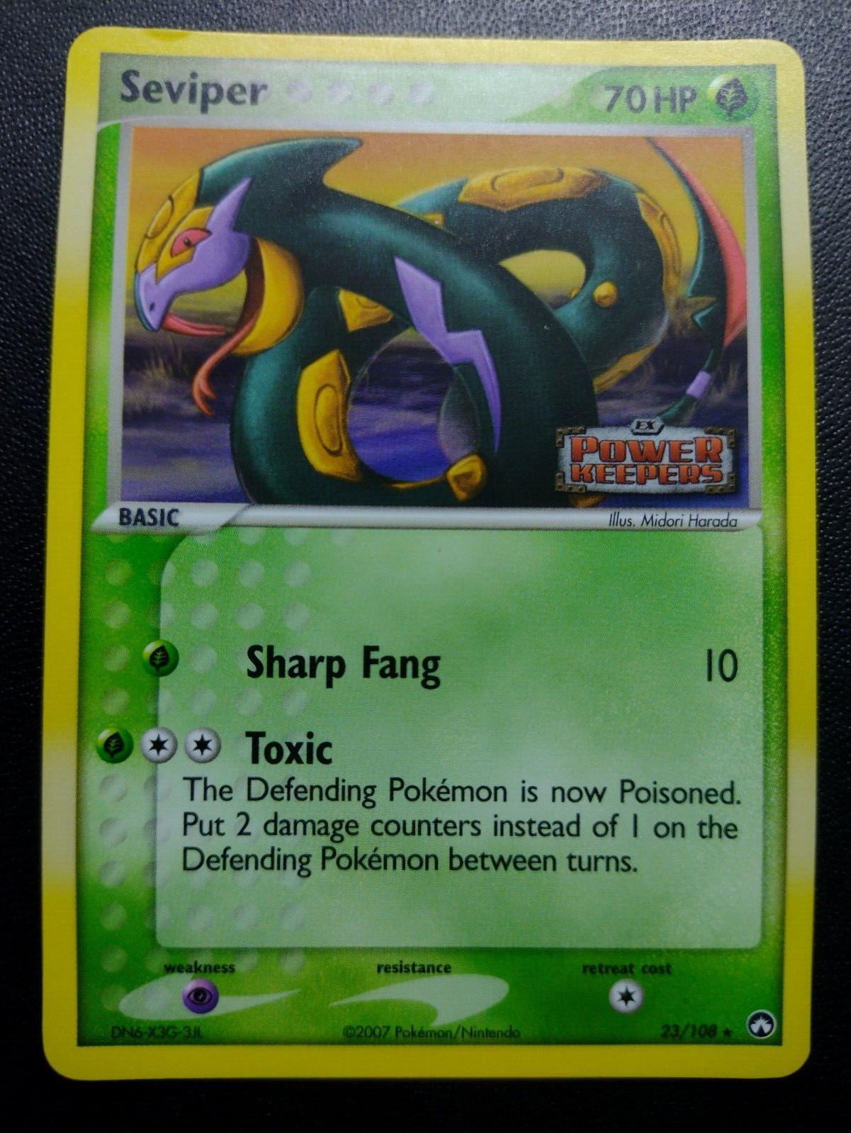 Seviper 23/108 Reverse Holo EX Power Keepers Pokemon Card Near Mint Condition