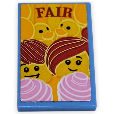 LEGO Tile Fliese FAIR 26603pb426 2x3 Sticker 60216 Medium Blue Feuerwehr Ersatz