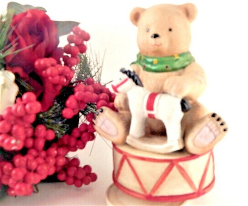 Music Box Giornate Scuola Meccanico Girevole Orso Cavallo Vintage Anni 80 Home Decor - Foto 2 di 8