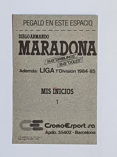 Diego Maradona Kid Extremely Rare Card First Matches #1 Argentinos Juniors 1984 - Picture 2 of 9