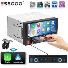 6.86" Double 2 Din CD DVD Player Apple CarPlay Car Stereo Touch Bluetooth FM US