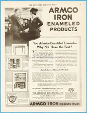 1917 American Rolling Mill Co Middletown ARMCO Iron Enameled Kitchen Cabinet Ad