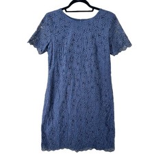 Ann Taylor Leaf lace, navy blue shift dress women’s size 8
