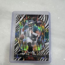 2025 Panini Select Football Jalen Hurts Zebra Prizm Premier Level #190 Eagles