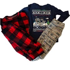 Christmas Pajama Lot: Unisex Kids Size 10 Star Wars  Buffalo Plaid Gap Cat jack