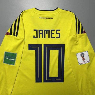 COLOMBIA ADIDAS 2018 WORLD CUP SOCCER HOME JERSEY #10 JAMES SIZE