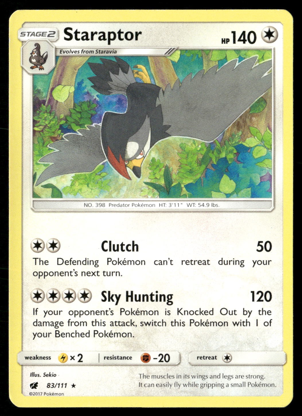 Staraptor 83/111 Rare Crimson Invasion Pokemon Moderately Played