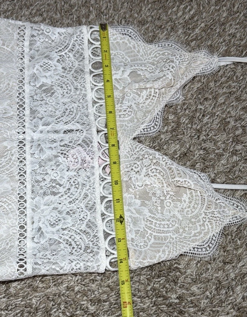 UNDERCOVER Abito Victoria Secret's Dream Angels floreale pizzo e anello slip taglia media M bianco