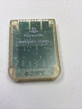 SONY PLAYSTATION 1 PS1 TRANSLUCENT CLEAR MEMORY CARD OEM TESTED SCPH-1020