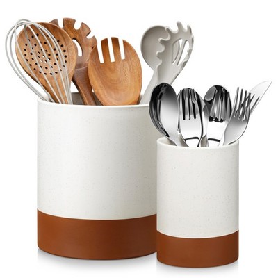 MALACASA Utensil Holder, 7.3''+5.5'' Ceramic Kitchen Utensil Holder for Counter...