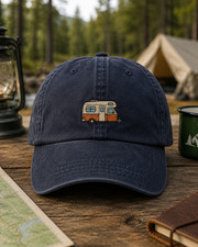 Embroidered Vintage Camper Washed Hat Minimalist Travel Trailer Baseball Hat Embroidered Vintage Camper Washed Hat Minimalist Travel Trailer Baseball Hat