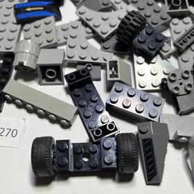 Lego 200 Black Gray Plates Bricks Wheels Tires Slopes 35563 6192 City 270