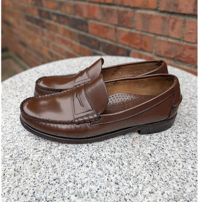 SEBAGO Classic Dan Beefroll Penny Loafers 10 E Wide Brown Leather Handsewn