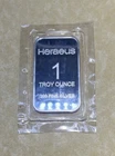 SEALED HERAEUS ONE TROY OUNCE .999 FINE SILVER  BAR NEVER UNOPENED
