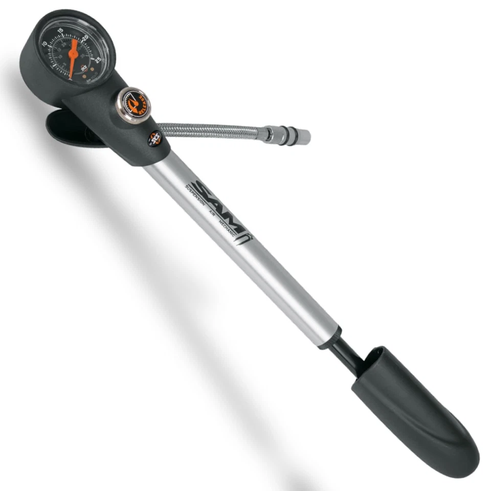 SAM Dämpferpumpe Luftpumpe für AVVentile, Präzisionsmanometer, drehbarer Schl... - Bild 1 von 4