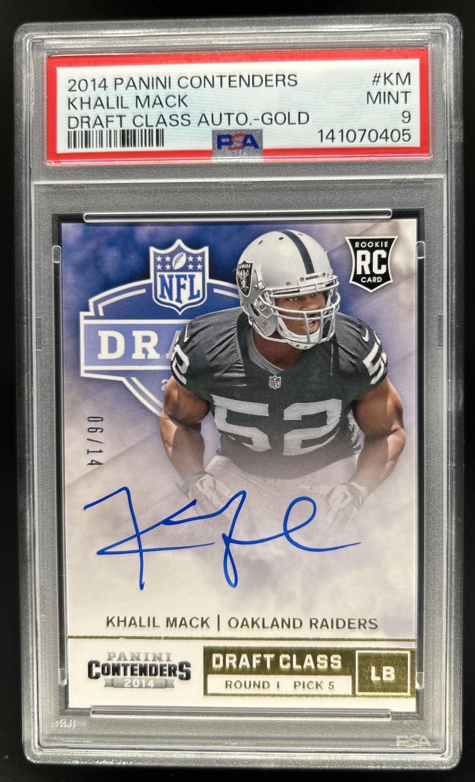 Khalil Mack Panini Contenders Draft Class Autograph #KM Gold