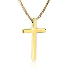 Durable Silver Cross Pendant on 22-Inch Chain - Perfect Gift for All Occasions