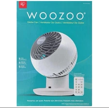 WOOZOO Compact Globe Oscillating Fan w/ Remote (New Version) - 5 Speed - White